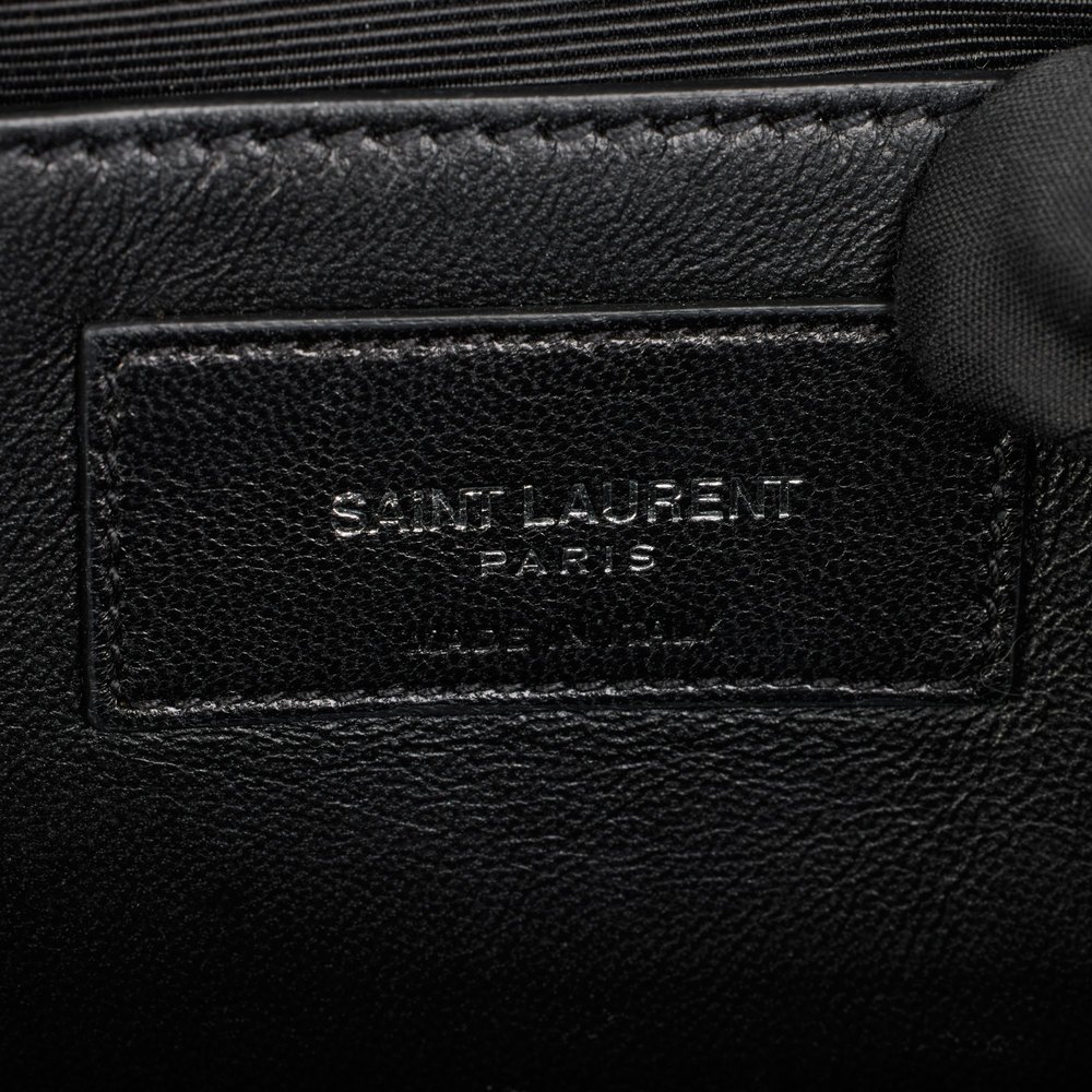 SAINT LAURENT Black Calfskin Leather Silver Studded Clutch .Clutch - Picture 9 of 9